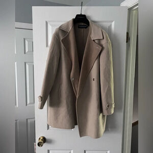 Bergdorf Goodman Collection Beige Tan Wool Coat